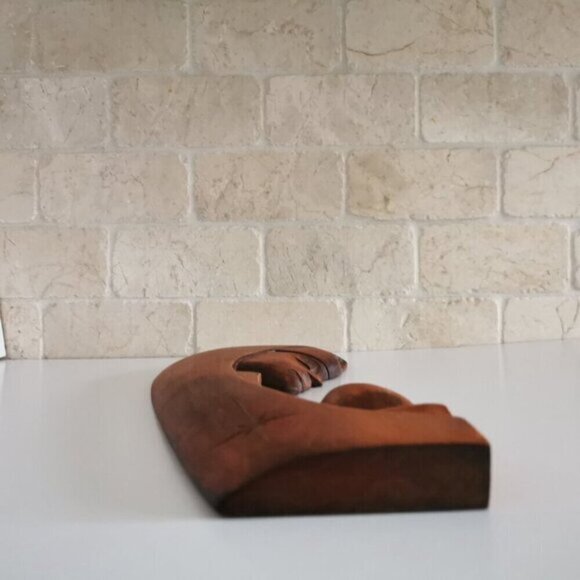 Handcarved Virgin Mary Madonna Wood Sculpture Wall Hanging Polish Artist - Picture 5 of 10